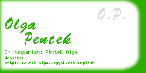 olga pentek business card